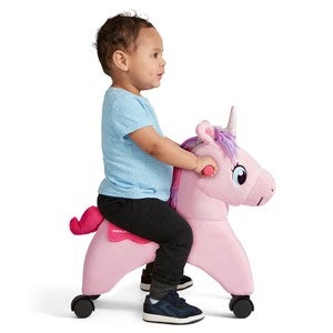 Dynacraft Electric Ride Plush Unicorn Ride On Toy Kids Plush Ride