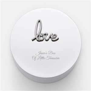 Kittenish Engraved Silver quot;Lovequot; Round Keepsake Box - 52398