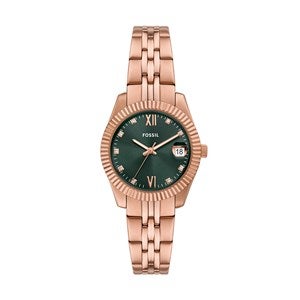 Engraved Fossil Scarlette Rose Gold  Green Watch - 52447