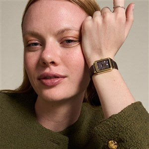 Fossil Women\'s Gold Watch with Textured Dial leather band FOSSIL watches for women from HARLOW collection The  main image 3