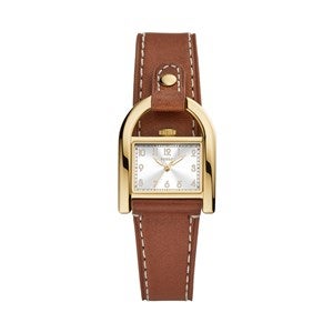 Engraved Fossil Harwell Gold and Brown Leather Watch - 52450