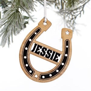 Kittenish Engraved Horseshoe Ornament - Black - 52502-BLK