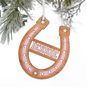 Kittenish Engraved Horseshoe Ornament - Pink - 52502-P