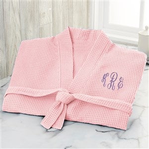 Kittenish Embroidered Waffle Weave Kimono Robes - Blush - 52554-RB