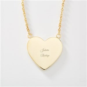 Kittenish Engraved 14K Gold over Sterling Silver Heart Necklace - 52560
