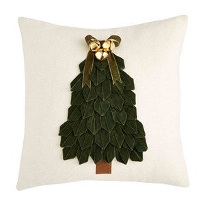 Square Velvet Ribbon Tree Pillow - 18 x 18quot; - 52572