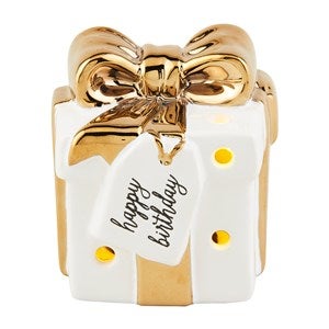 Ceramic Birthday Present Light Up Sitter - 52575