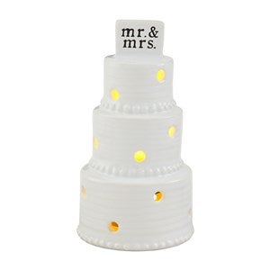 Ceramic Musical Wedding Cake Light Up Sitter - 52576