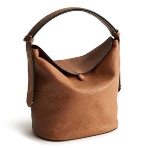 Debossed Vera Bradley Astoria Leather Shoulder Bag in Roasted Pecan - 52657