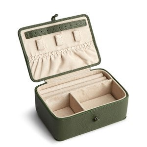 Debossed Vera Bradley Leather Jewelry Box in Bronze Green - 52663