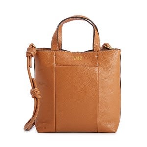 Debossed Vera Bradley Leather Mini Original Tote in Roasted Pecan - 52669