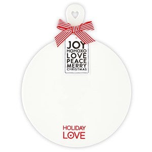 White Ceramic Holiday Love Dessert Tray - 52674