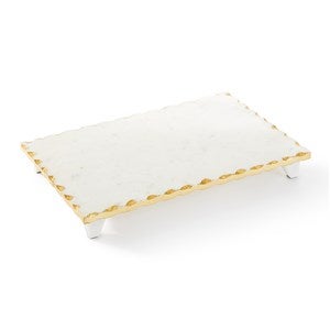 White Marble Raised Challah Board - 52681