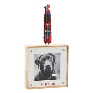 Top Dog Wood Frame Ornament - 52720