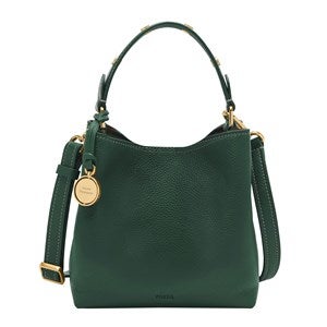 Engraved Fossil Jessie Green Leather Small Bucket Bag - 52897
