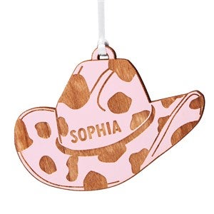 Kittenish Engraved Cowgirl Hat Gift Tag and Ornament - Pink - 52942-P