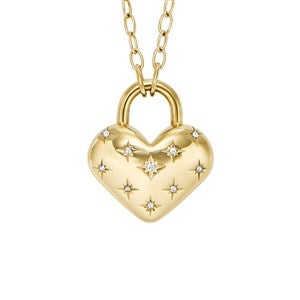 Fossil Gold Heart Pendant Necklace - 52949