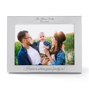 Engraved Silver Flat 5x7 Picture Frame - Horizontal/Landscape - 53037-H