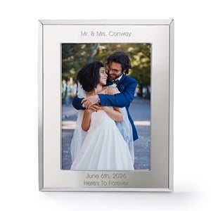 Engraved Silver Stepped Edge 5x7 Picture Frame - Vertical/Portrait - 53038-V