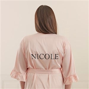 Kittenish Metallic Foil Name Personalized Satin Robe - Blush - 53283-B