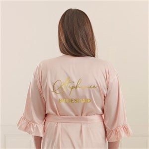 Kittenish Metallic Foil Bridal Party Personalized Satin Robe - Blush - 53284-B