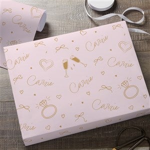 Kittenish Bridal Personalized Wrapping Paper with Name - 6ft Roll - 53341