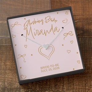 Kittenish Silver Heart Necklace in Printed Bridal Card Box - 53357-SH