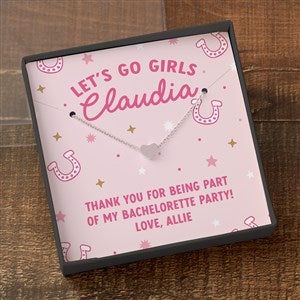 Kittenish Silver Heart Necklace in Printed Western Glam Card Box - 53358-SH