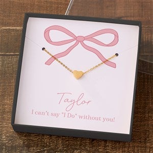 Kittenish Gold Heart Necklace in Printed Pink Bow Card Box - 53420-GH