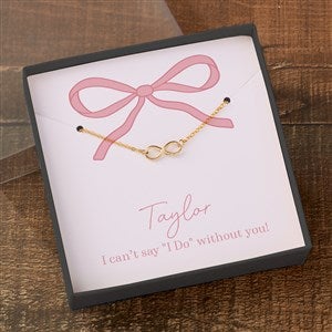 Kittenish Gold Infinity Necklace in Printed Pink Bow Card Box - 53420-GI