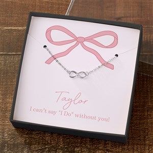 Kittenish Silver Infinity Necklace in Printed Pink Bow Card Box - 53420-SI
