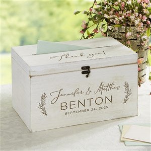 Kittenish Elegant Couple Engraved Wooden Wedding Keepsake Card Box - 53435