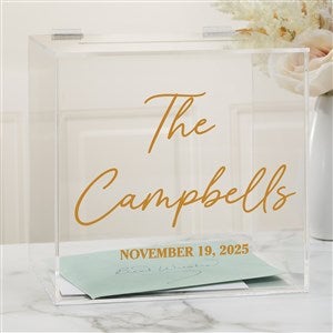Kittenish Elegant Last Name Personalized Wedding Acrylic Card Box - 53443