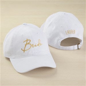 Kittenish Bridal Party Embroidered White Baseball Cap - 53450-W