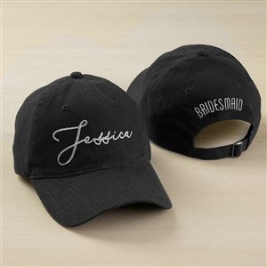 Kittenish Bridal Party Embroidered Black Baseball Cap - 53450-B
