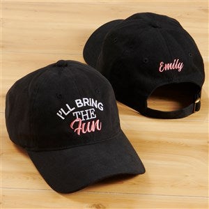 Kittenish quot;Ill Bring Thequot; Embroidered Black Baseball Cap - 53451-B