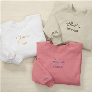 Kittenish Bridal Party Embroidered Crewneck Sweatshirts - 53455