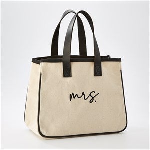 Kittenish quot;Mrs.quot; Canvas and Leather Mini Tote Bag - 53459