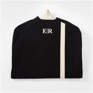 Kittenish Embroidered Canvas Stripe Garment Bag in Black - 53468