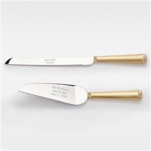 Kittenish Engraved Gold Princess Wedding Cake Server Set - 53475