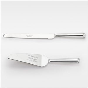Kittenish Engraved Silver Princess Wedding Cake Server Set - 53477