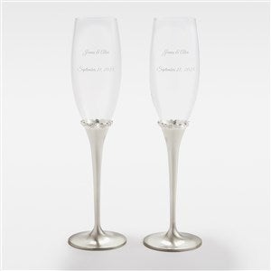 Kittenish Engraved Silver Princess Flute Set - 53478