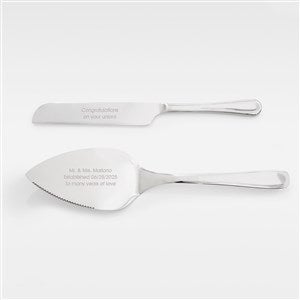 Kittenish Engraved Stainless Silver Cake Server Set - 53480