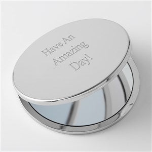 Kittenish Engraved Round Silver Compact - 53486