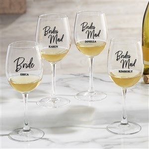 Kittenish Wedding Party Personalized White Wine Glass - 53491-W