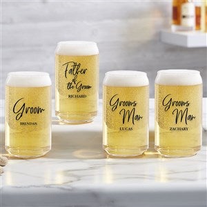 Kittenish Wedding Party Personalized Beer Can Glass - 53493-B