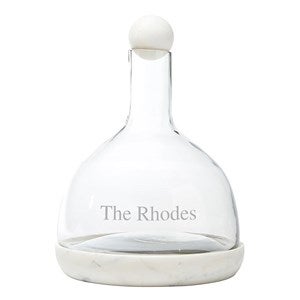 Etched White Marble  Glass Wine Carafe - 53499