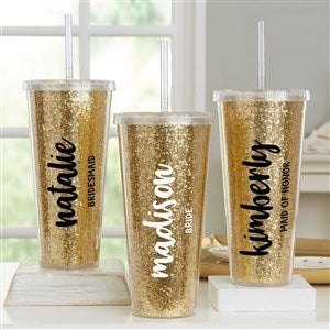Kittenish Gold Sparkle Bridal Party Tumbler - 53500-T