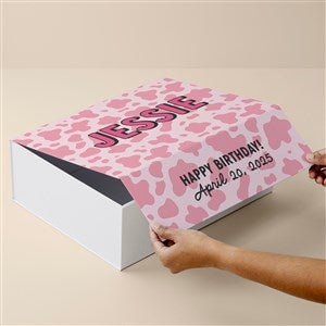 Kittenish Cowgirl Chic Personalized Keepsake Box in Dark Pink - 12x15 - 53507-L