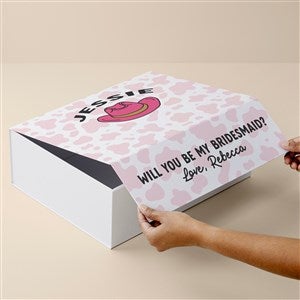 Kittenish Cowgirl Chic Personalized Keepsake Box in Light Pink- 12x15 - 53508-L
